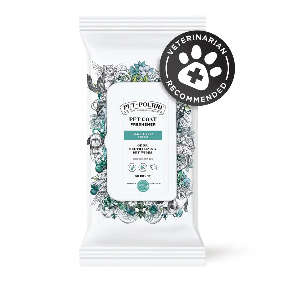 Pet~Pourri - Pet Coat Wipes - 50ct - Pawsitively Fresh Scent