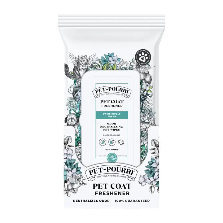 Pet~Pourri - Pet Coat Wipes - 50ct - Pawsitively Fresh Scent